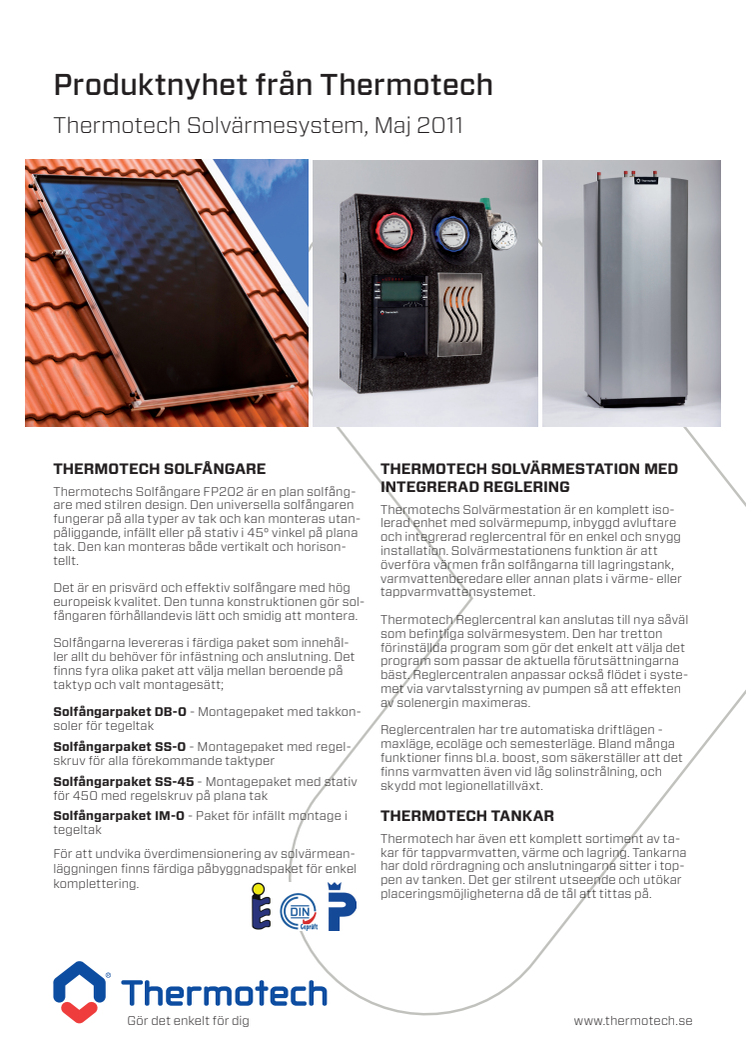 Produktnyhet - Thermotech Solvärmesystem