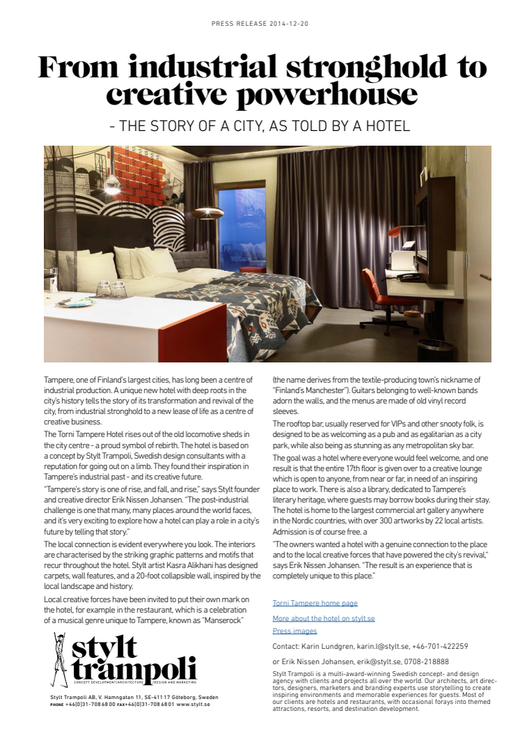 From industrial stronghold to creative powerhouse - the story of a city, as told by a hotel