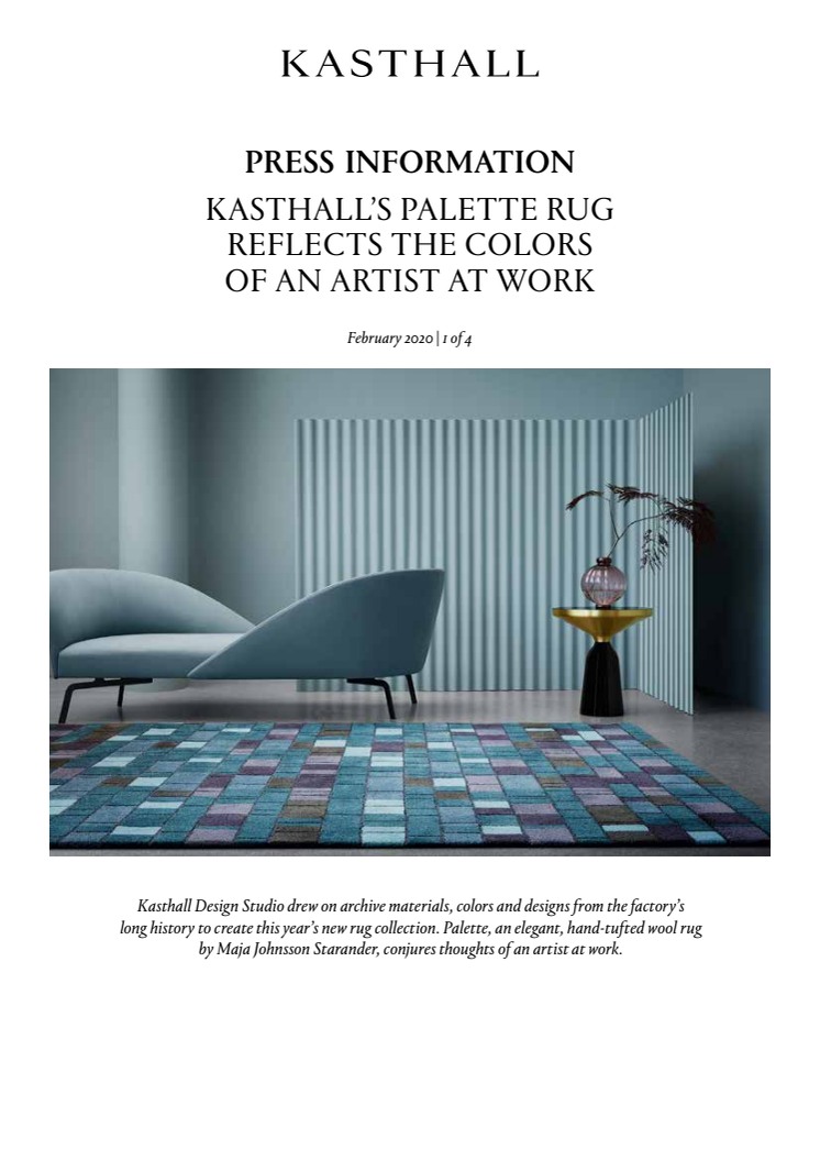 KASTHALL’S PALETTE RUG REFLECTS THE COLORS OF AN ARTIST AT WORK