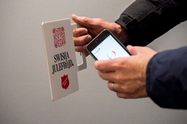 Kontantfri insamlingsbössa med Swish QR kod