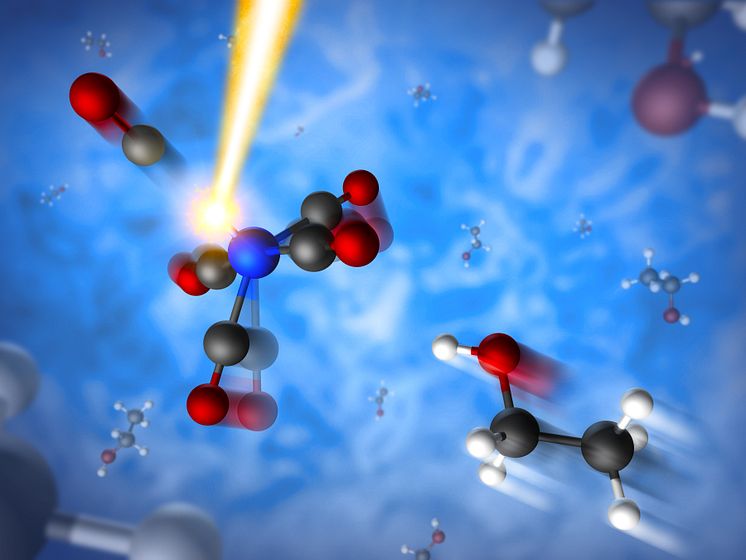 Det fotoaktiverade järnpentakarbonylkomplexet avger av en karbonylgrupp