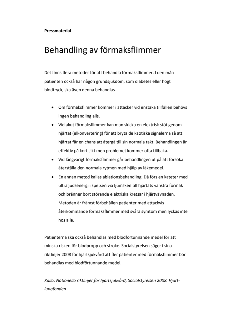 Behandling av förmaksflimmer 