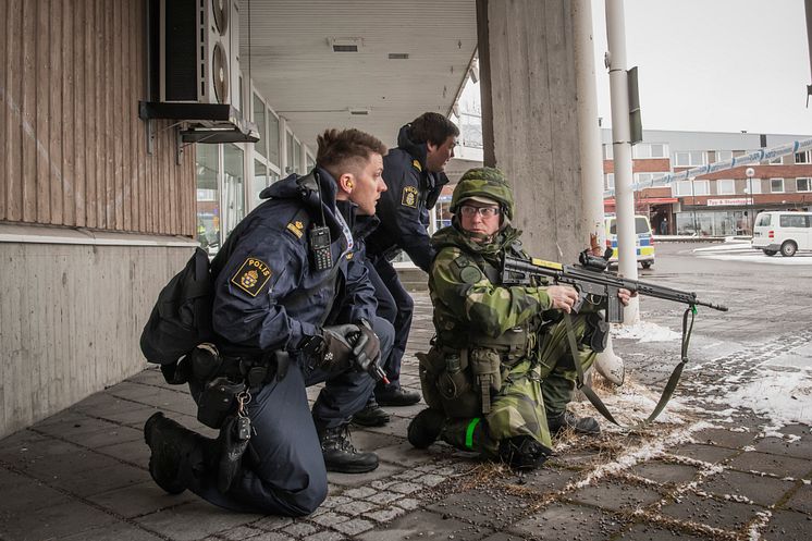 Totalförsvarsmoment i Kiruna under övning Aurora 23