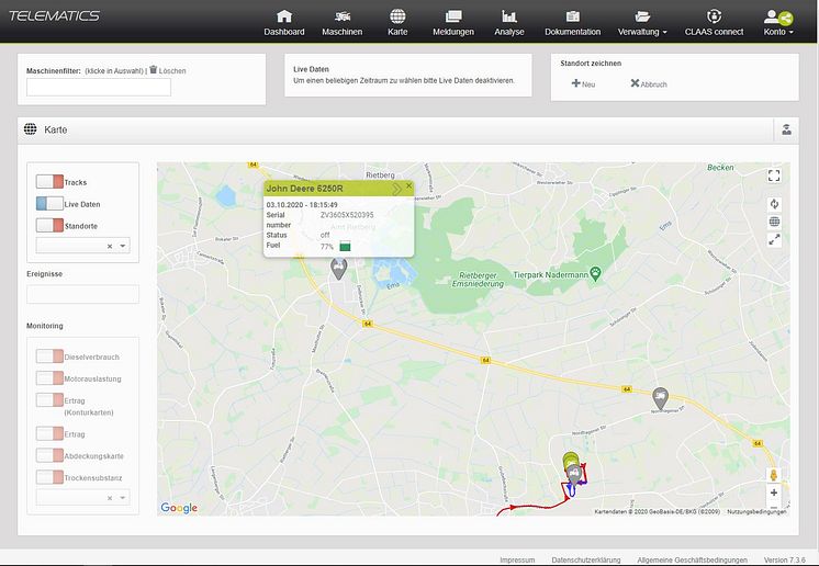 CLAAS TELEMATICS med John Deere traktor