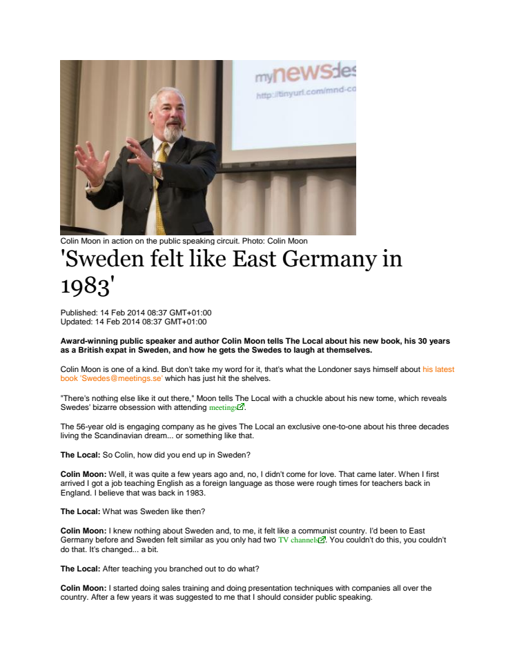 'Sweden felt like East Germany in 1983'