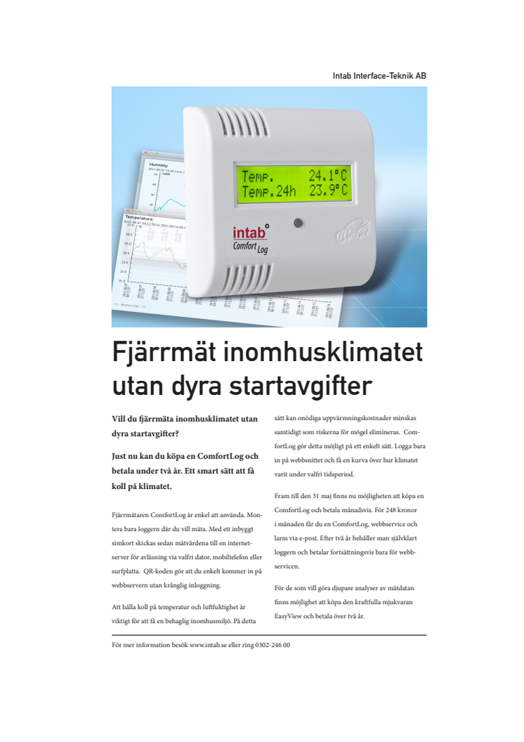 Fjärrmät inomhusklimatet utan dyra startavgifter