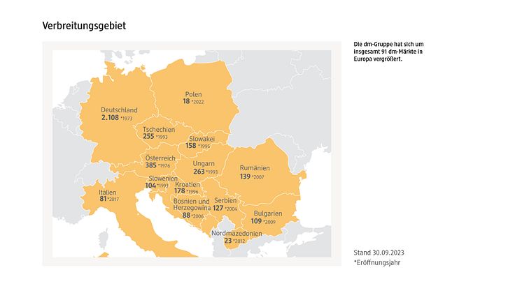 Pressemappe 2023_dm-drogerie markt_Verbreitungsgebiete Europa_Seite 9