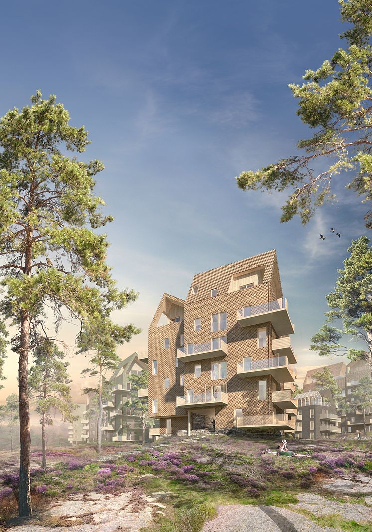 FOJAB arkitekters förslag. Uggleberget, Nya Hovås