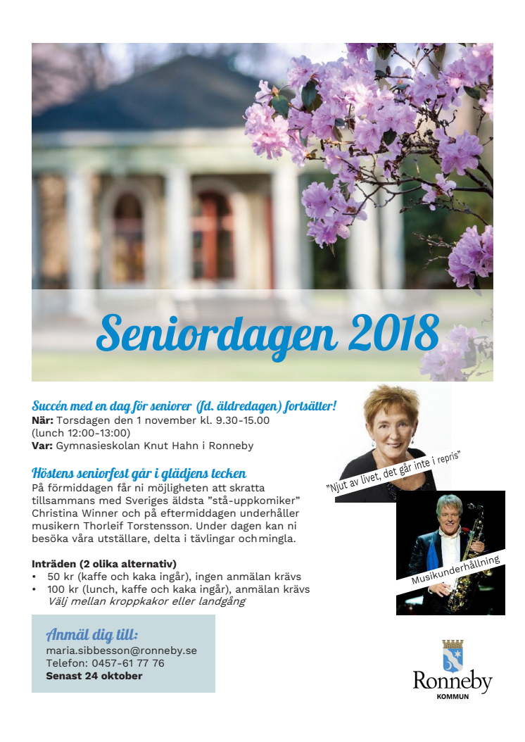 Pressinbjudan – Seniordagen, höstens seniorfest 1 november