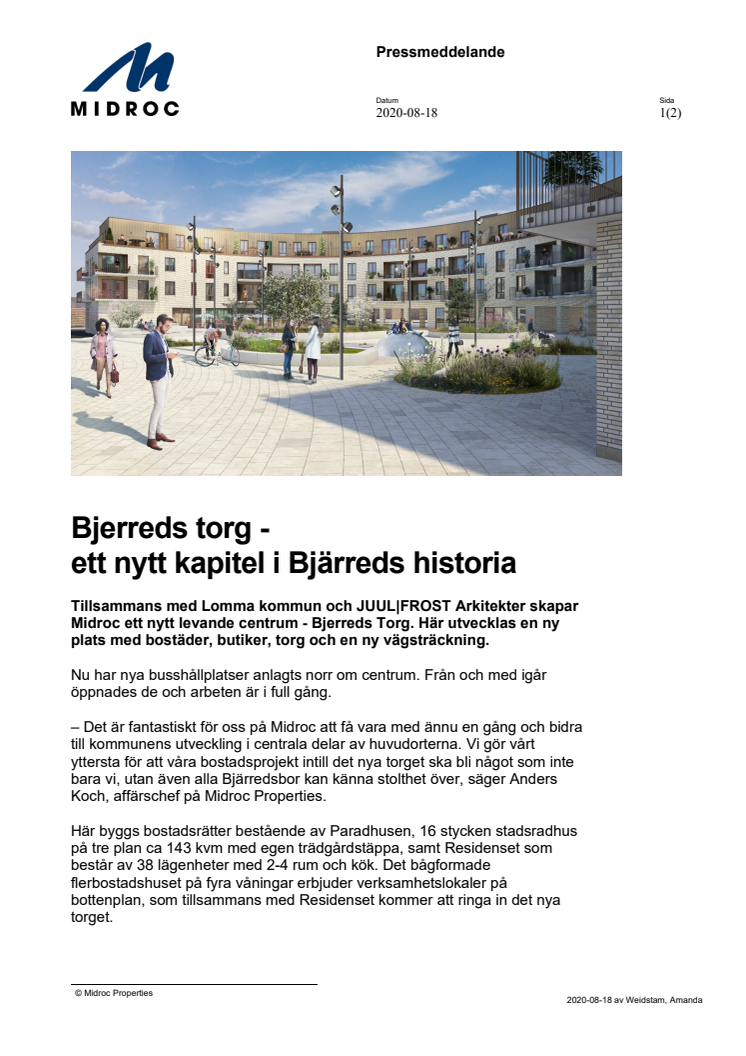 Bjerreds torg - ett nytt kapitel i Bjärreds historia 