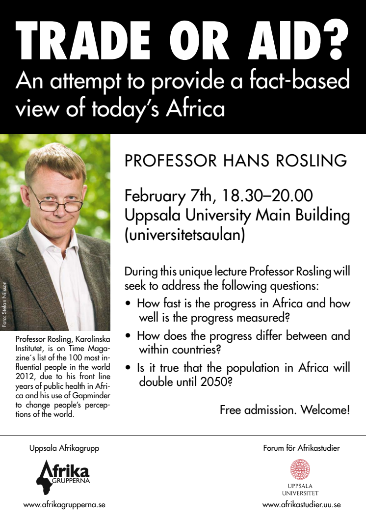 Affish Hans Rosling talar i Uppsala 20130207