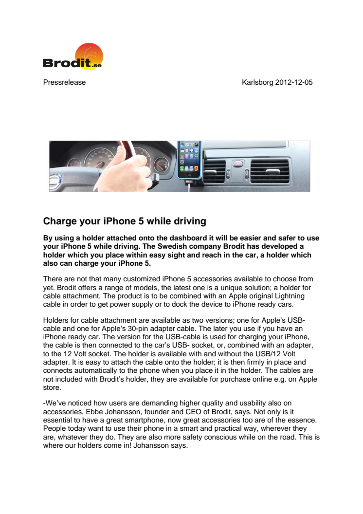 Charge your iPhone 5 while driving