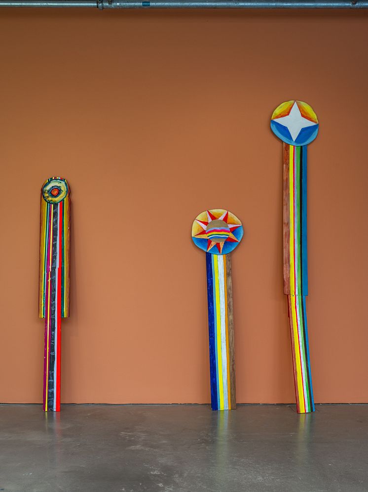 Valeria Montti Colque, installationsvy Cosmonación – Modersberget, Bonniers Konsthall, 2025