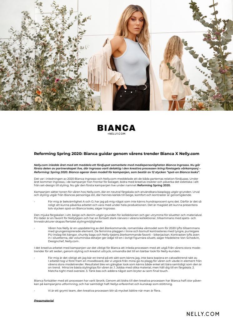 Reforming Spring 2020: Bianca guidar genom vårens trender