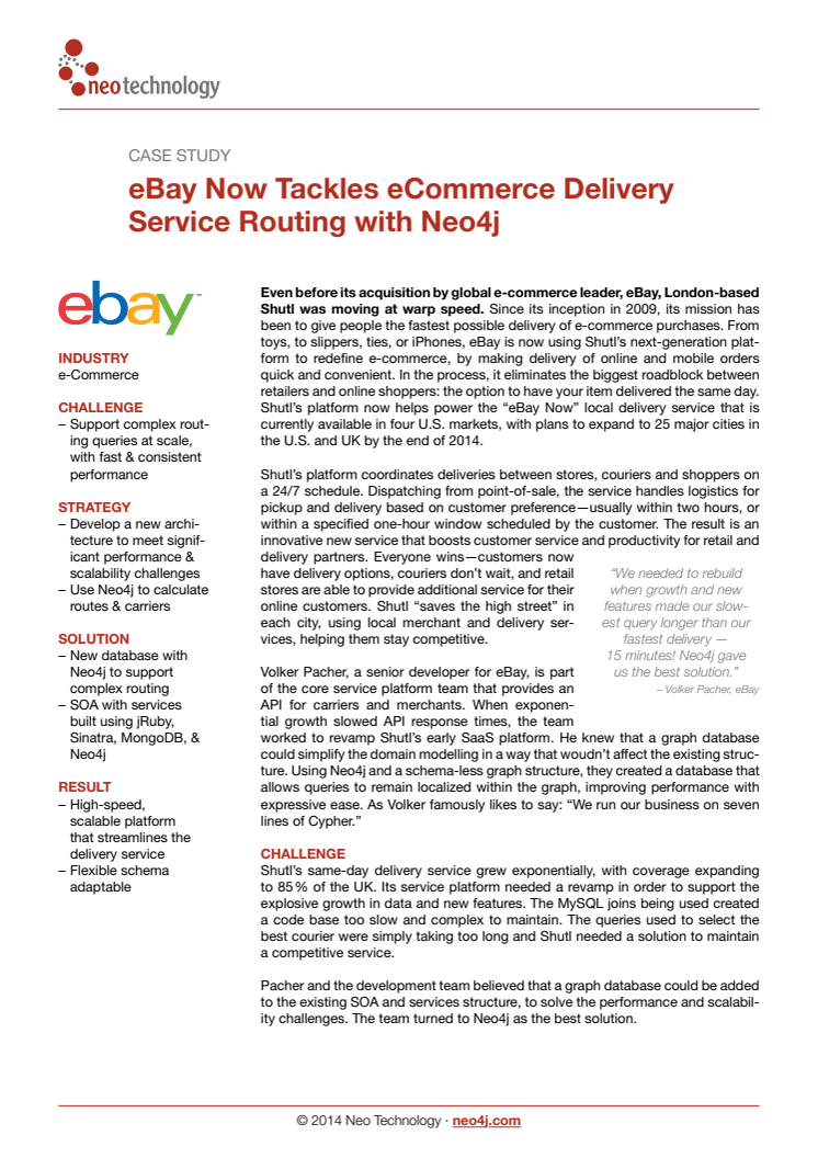 eBay hanterar leveranser av e-handelsprodukter med Neo4j