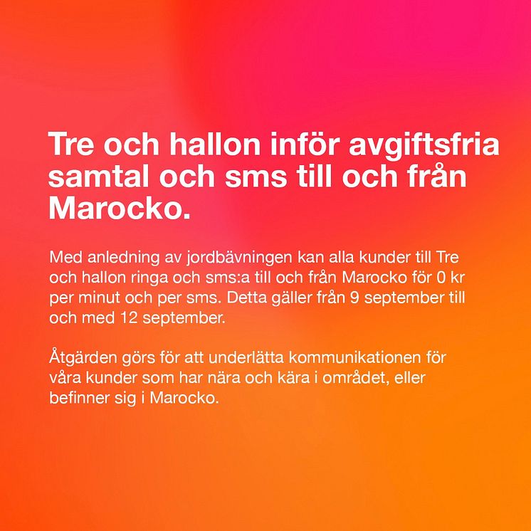 Fria samtal och sms Marocko