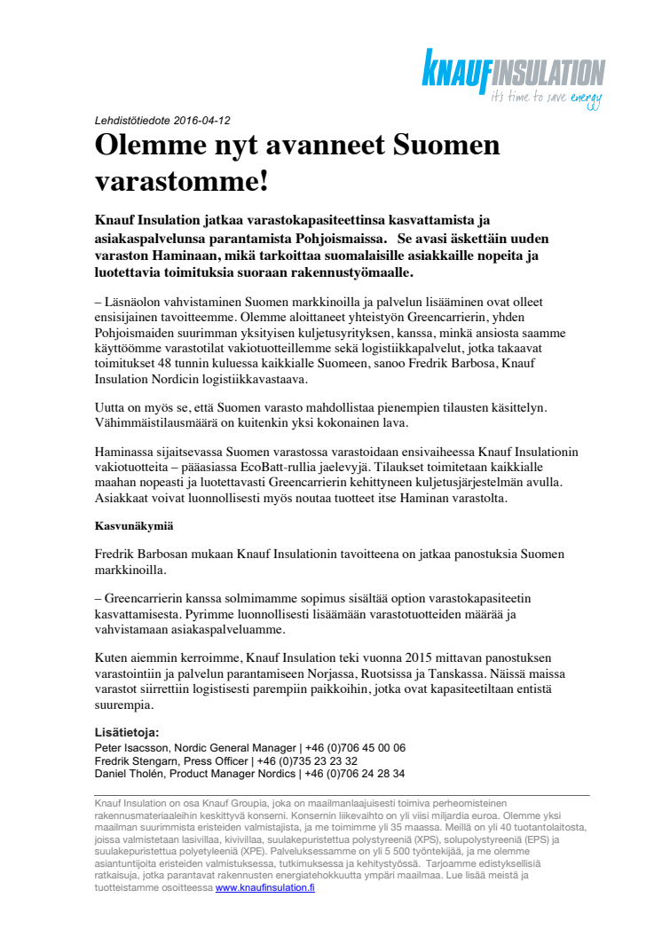 Olemme nyt avanneet Suomen varastomme! 