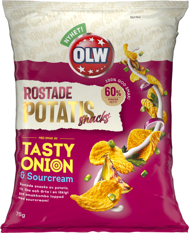 Rostade Potatissnacks Tasty Onion Sourcream