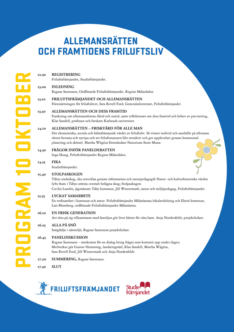 Program Friluftskonferens 10 oktober 2013