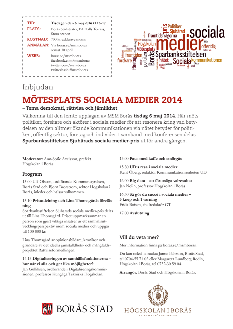 Inbjudan Mötesplats sociala medier 2014