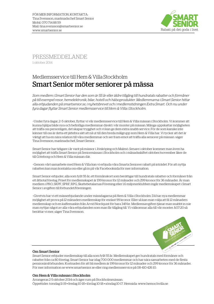 Smart Senior möter seniorer på Hem & Villa-mässan