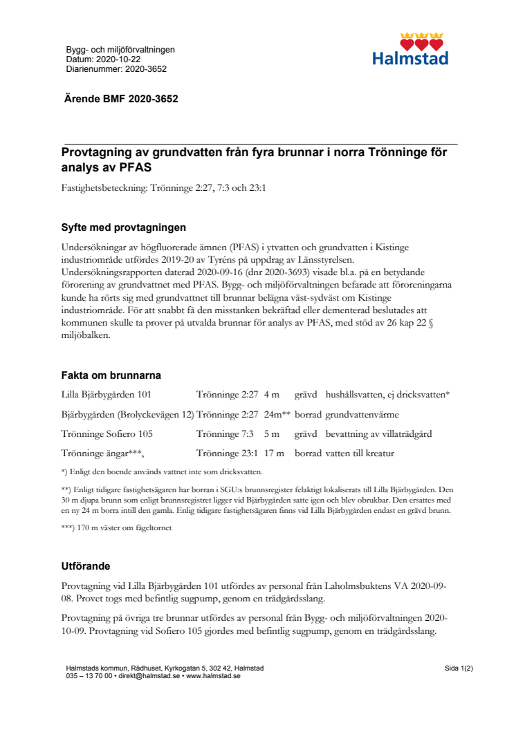 Ansvarsutredning PFAS Kistinge bilaga 4 BMF provtagning brunnar.pdf