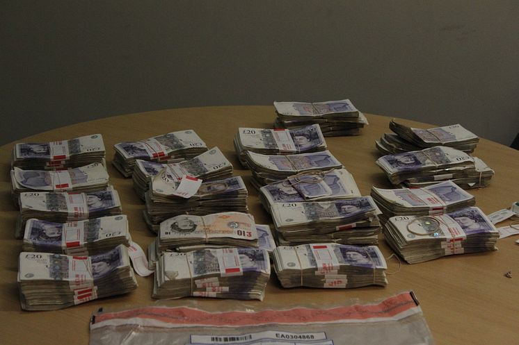 More than £100,000 in cash was found