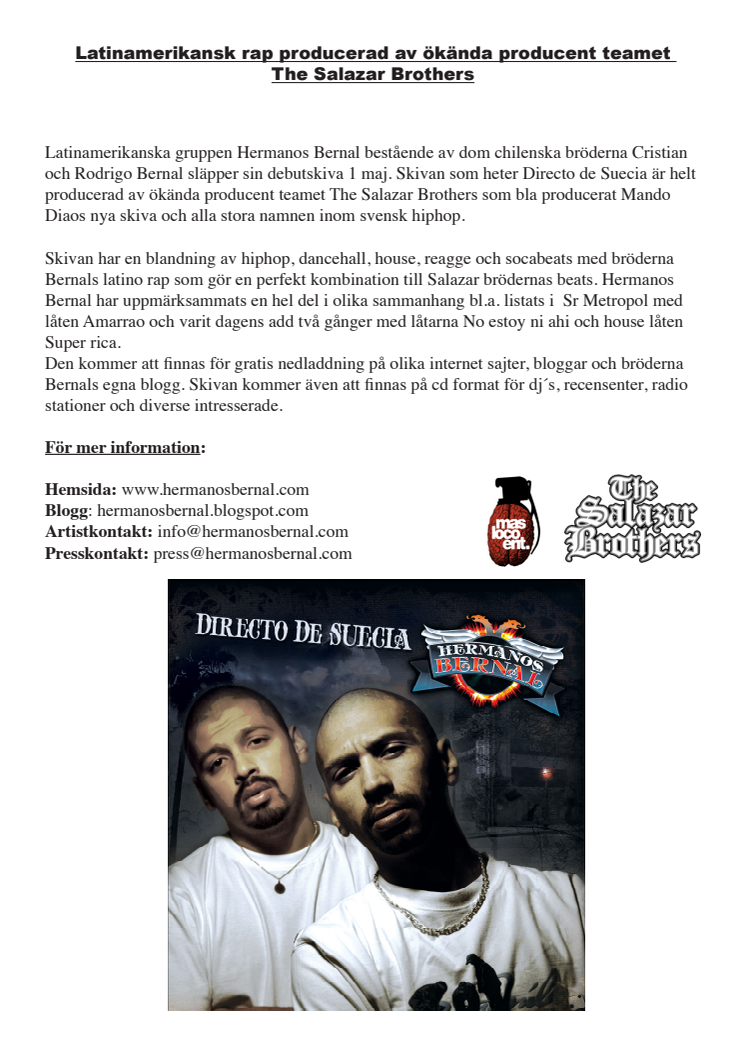Latinamerikansk rap producerad av ökända producent teamet The Salazar Brothers 