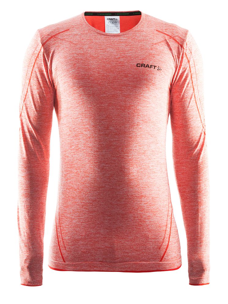 Active Comfort round neck long sleeve för herr i färgen cayenne (ca pris 350 kr)