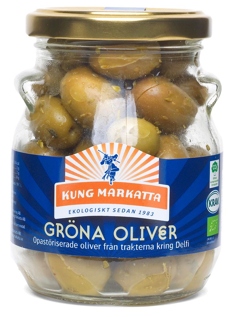 Kung Markatta Gröna oliver (med kärna)