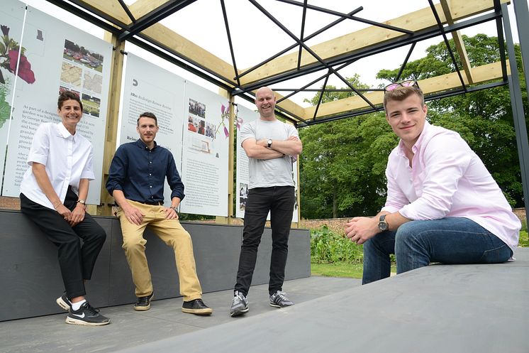 From l-r: Deborah Hunter-Knight (project manager), Ben Couture (Jardine Couture), Peter Dixon (Northumbria University) and Allard Newell (student) 