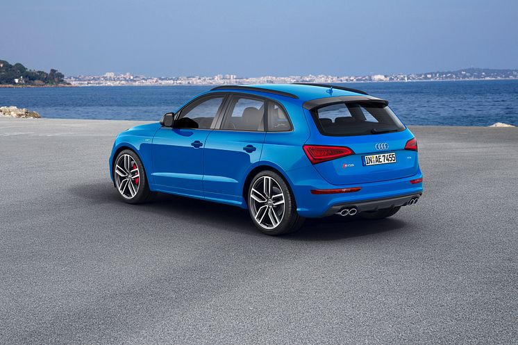 Audi SQ5 TDI plus - crystal effect paint finish Ara Blue rear static