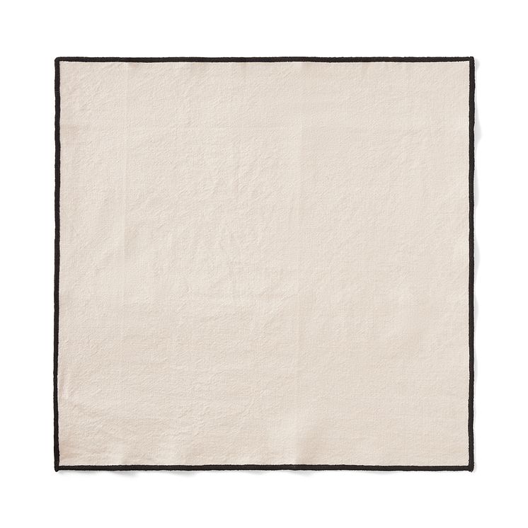 10356_Servett 40x40cm Beige Svart Kant_2