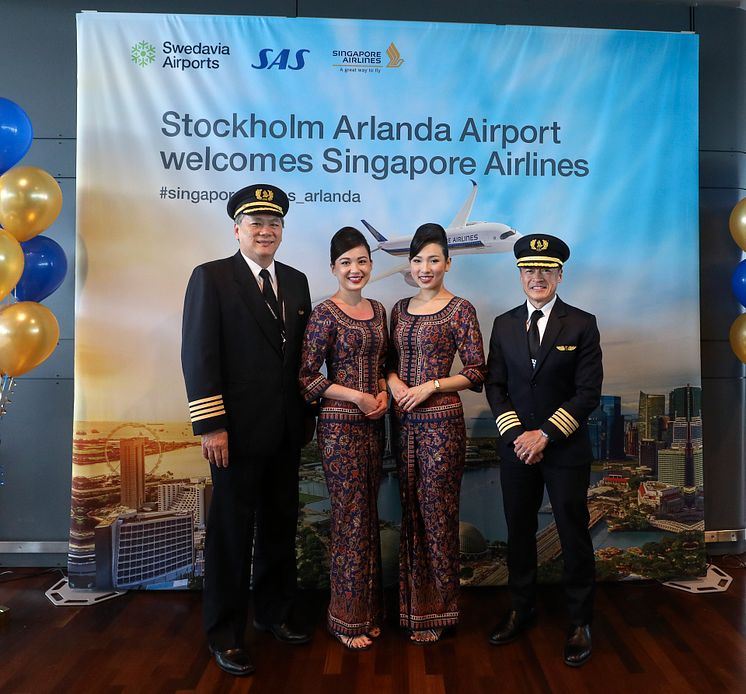 SIngapore Airlines crew på Arlanda