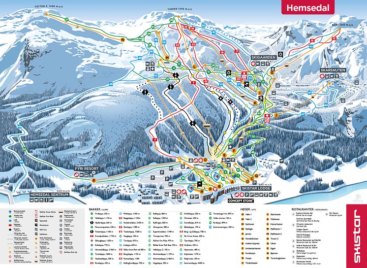 Pistkarta HEMSEDAL vintern 22/23