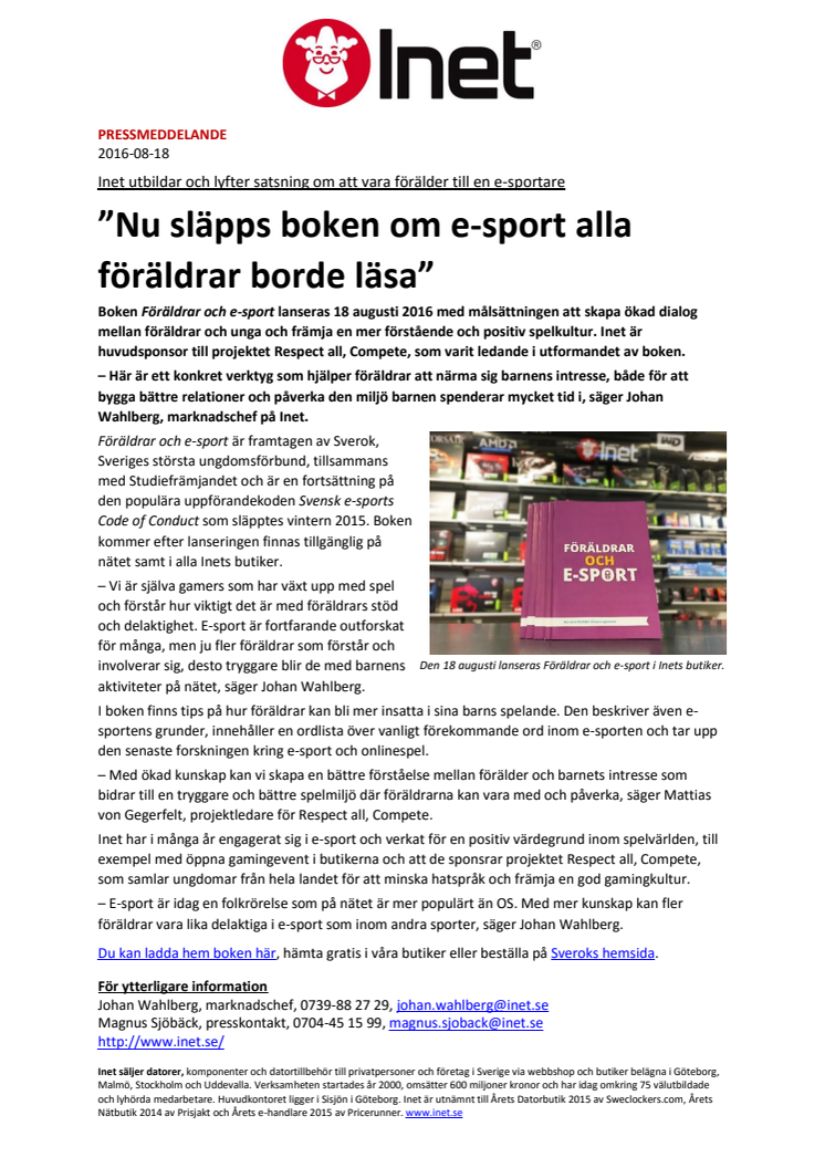 ”Nu släpps boken om e-sport alla föräldrar borde läsa”