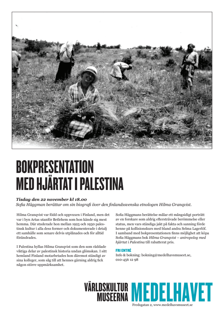 Bokpresentation: Hilma Granqvist - antropolog med hjärtat i Palestina