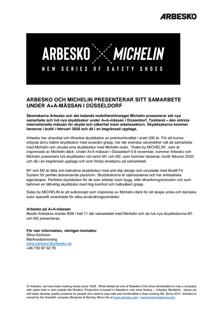 Arbesko och Michelin presenterar sitt nya samarbete under A+A-mässan i Düsseldorf