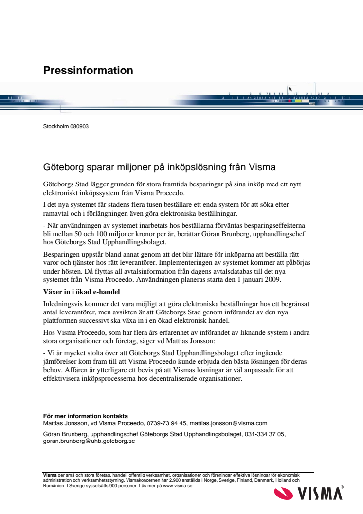 Göteborg sparar miljoner på inköpslösning från Visma