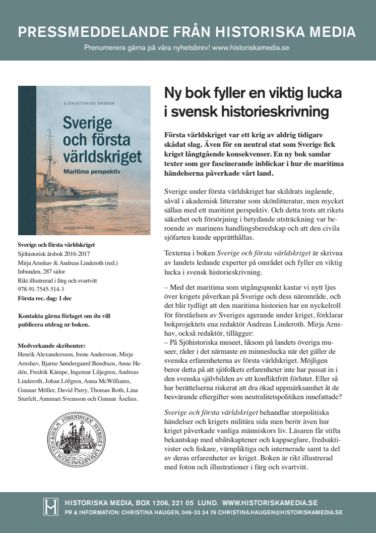 Ny bok fyller en viktig lucka  i svensk historieskrivning 