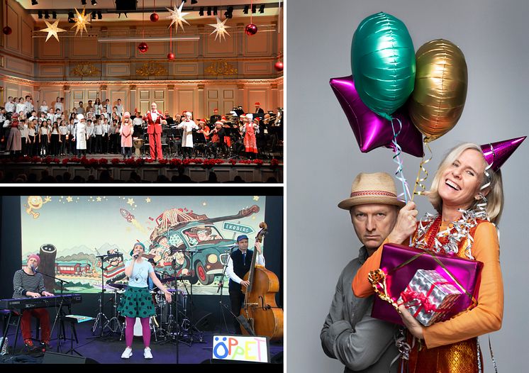 collage familjekonserter. Foto Blåsarsymfonikerna, Stockholms stad, Lena Granefelt