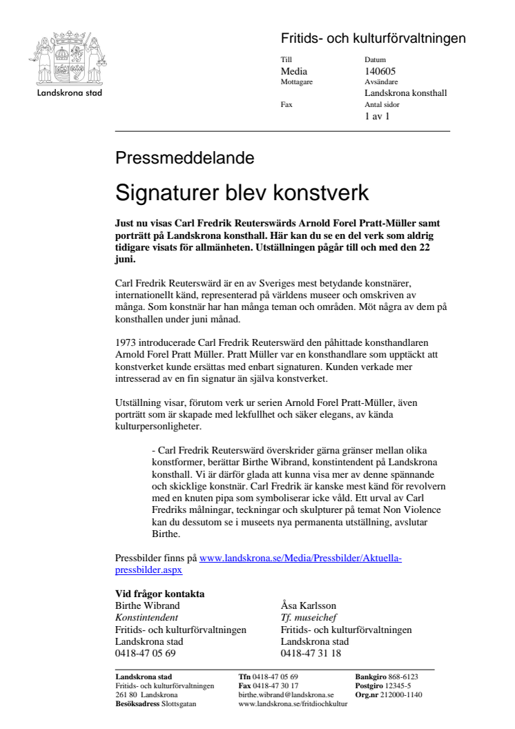 Signaturer blev konstverk