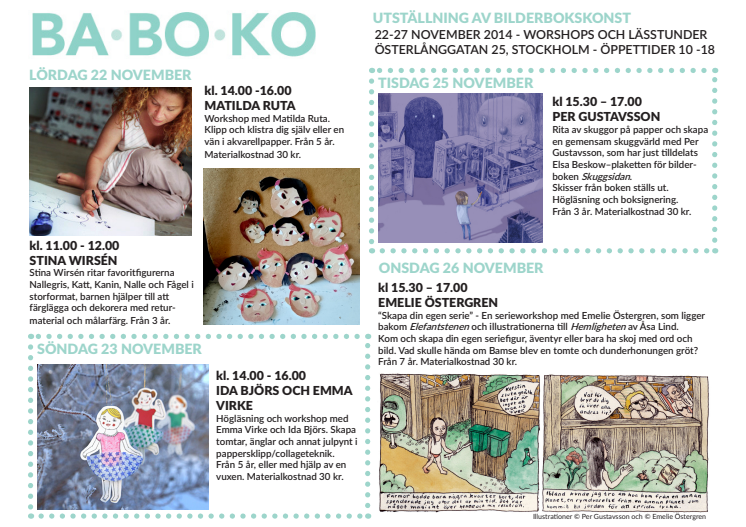 BABOKO Utställningsprogram 22/11 - 2014