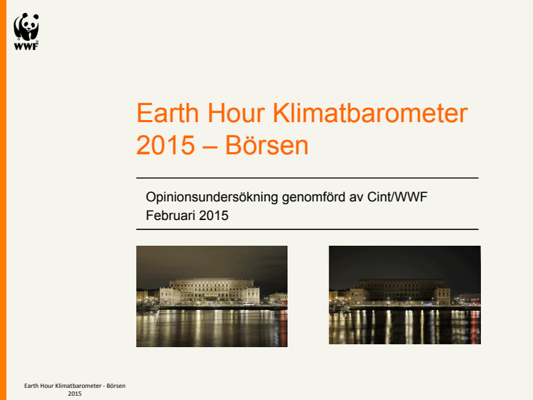 Earth Hour Klimatbarometer - Börsen