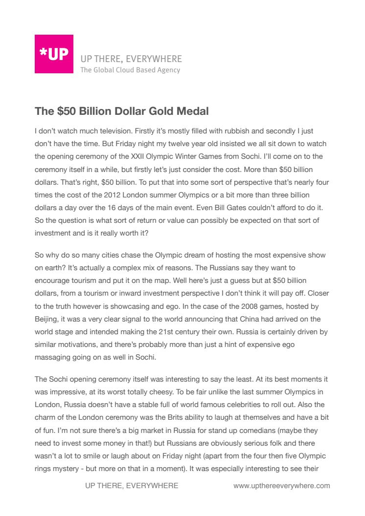 The $50 Billion Dollar Gold Medal