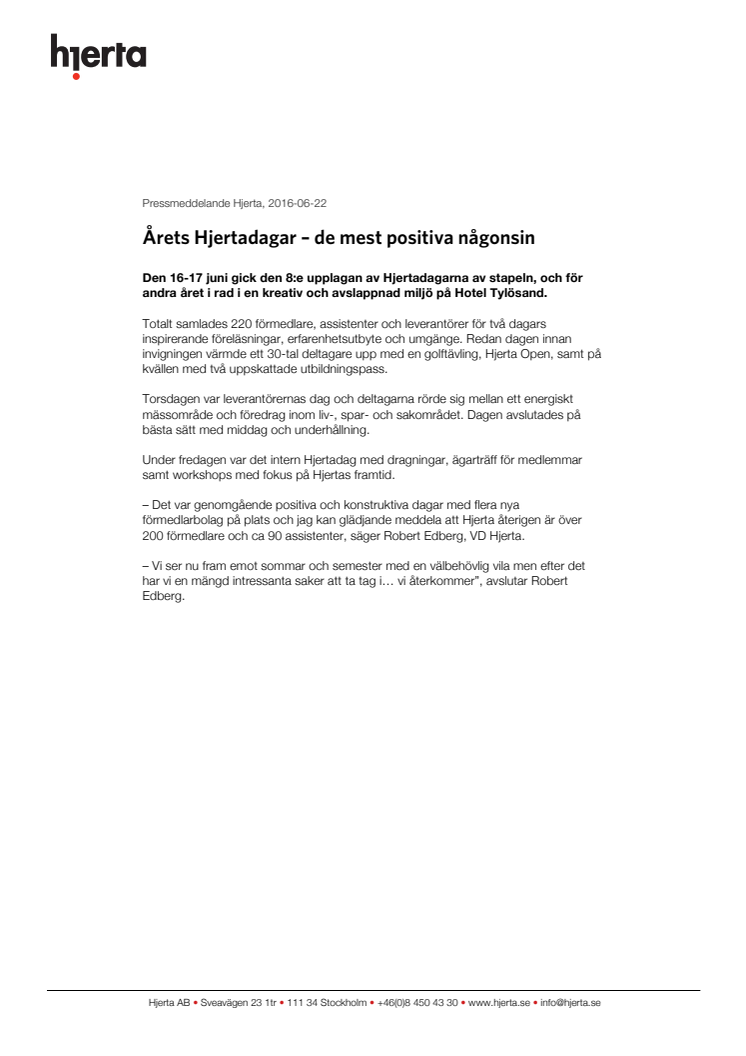 Årets Hjertadagar - De mest positiva någonsin