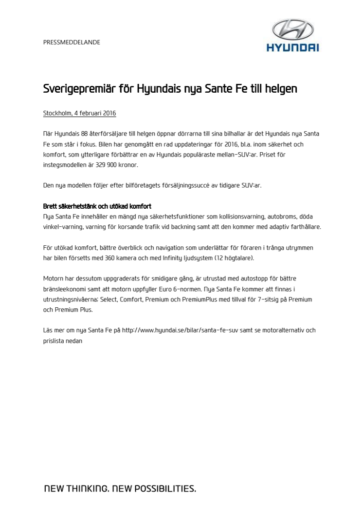 Sverigepremiär för Hyundais nya Santa Fe till helgen