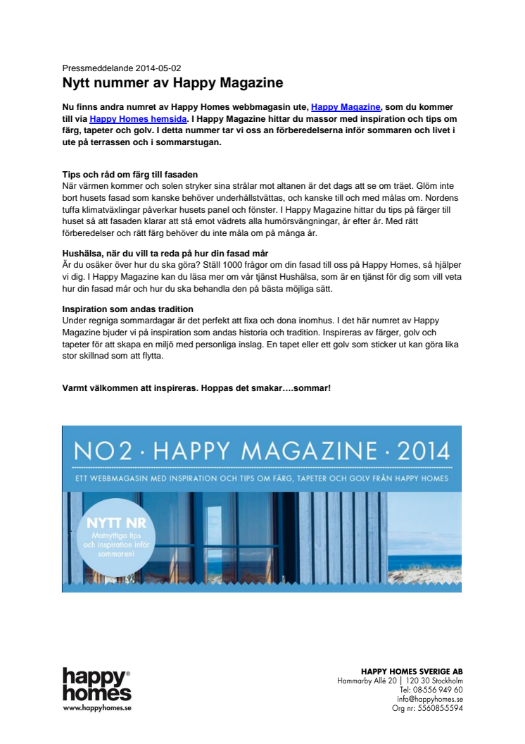 Nytt nummer av Happy Magazine