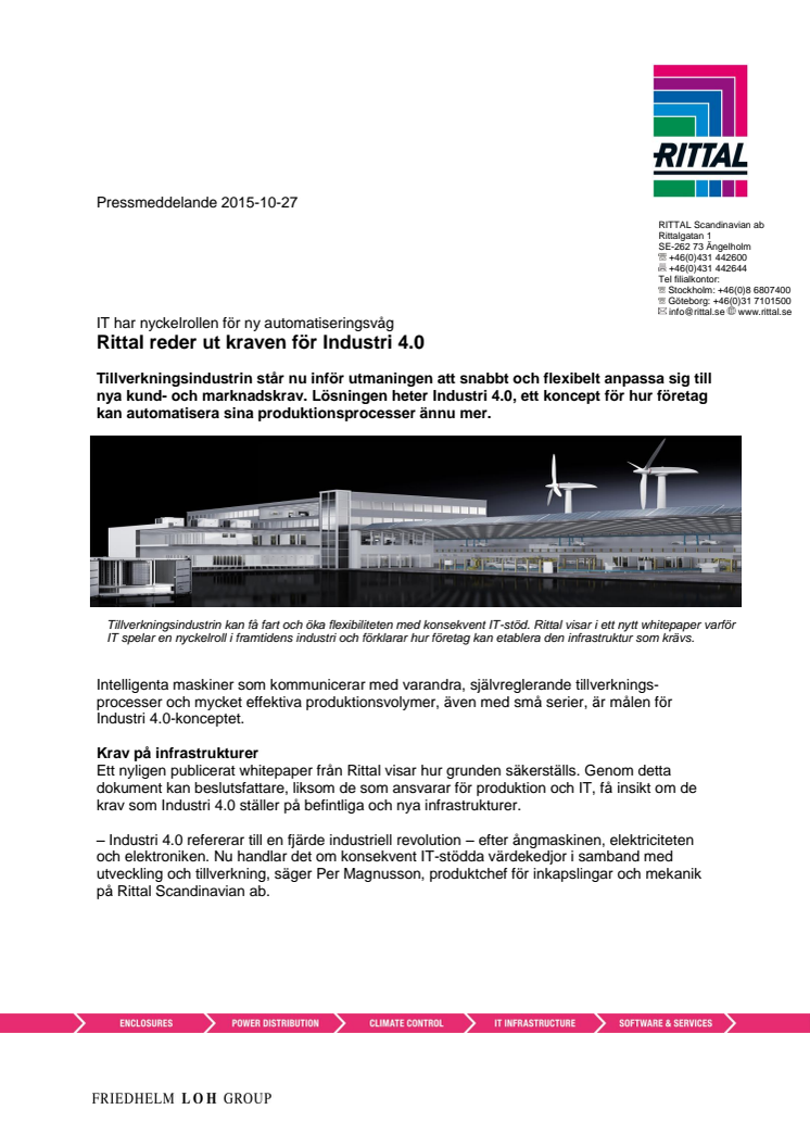 Rittal reder ut kraven för Industri 4.0