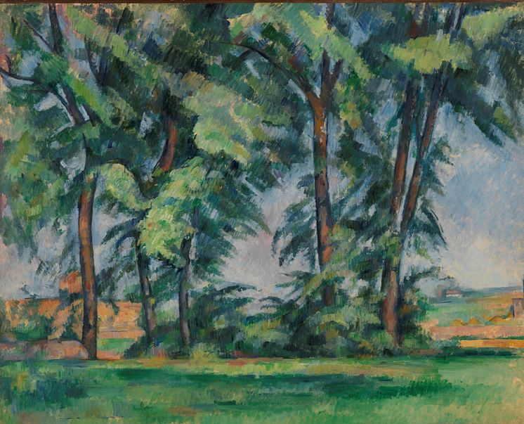 Paul Cézanne: Høye trær ved Jas de Bouffan / Tall Trees at the Jas de Bouffan (ca 1883), The Samuel Courtauld Trust, The Courtauld Gallery, London